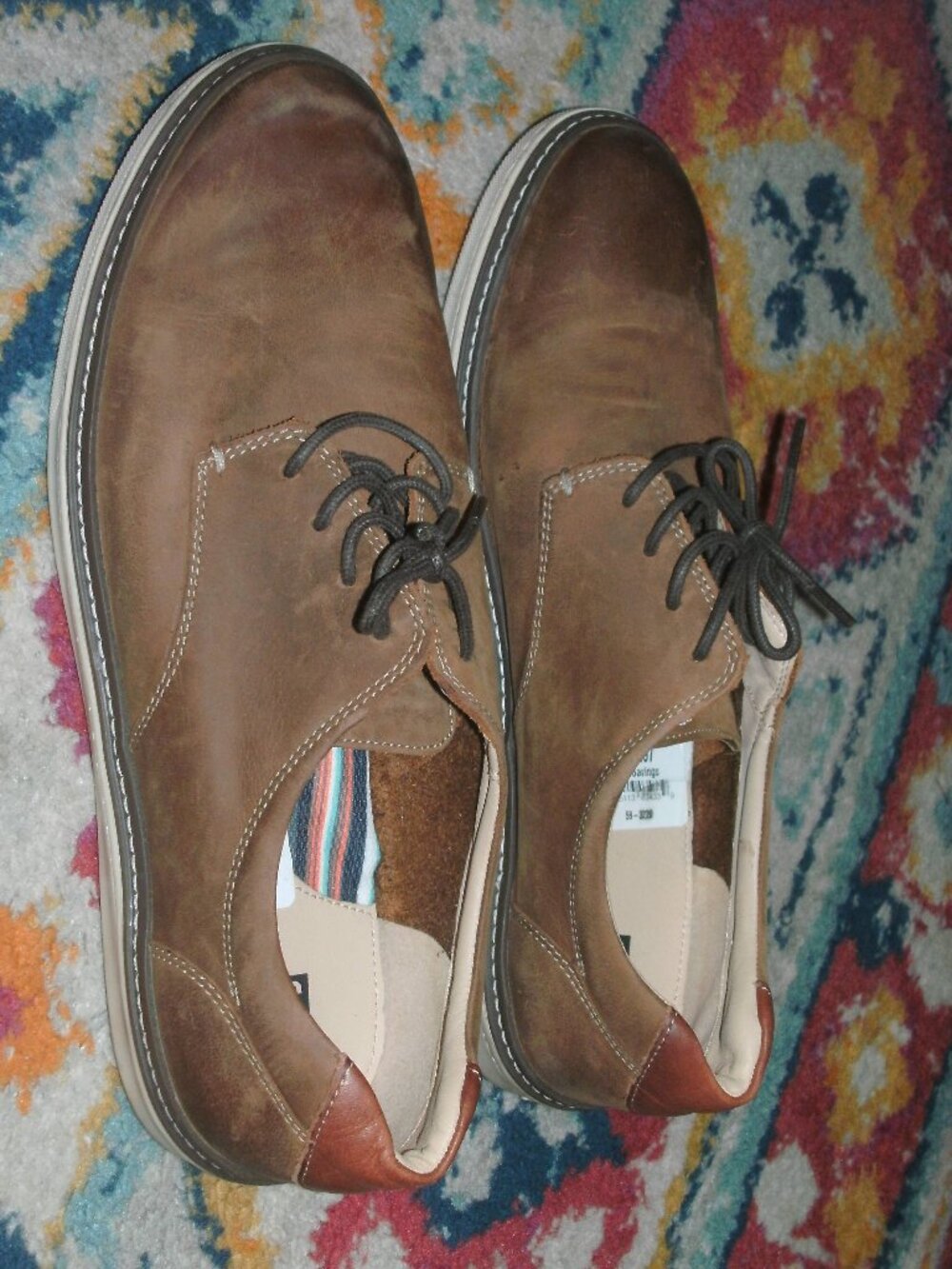 J&M Brown Soft Leather Lace up Oxford Shoe size 11.5